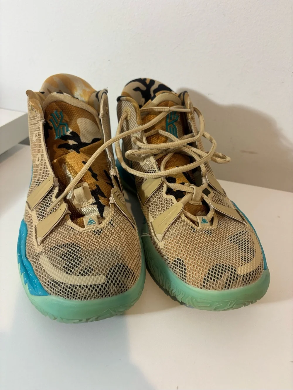 Nike Kyrie 7 Ripple Grain Youth Size 6 Tan Sneakers Basketball Shoes Casual